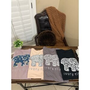 Ivory Ella Elephant T-Shirt Women's Small long Sleeve, NWT